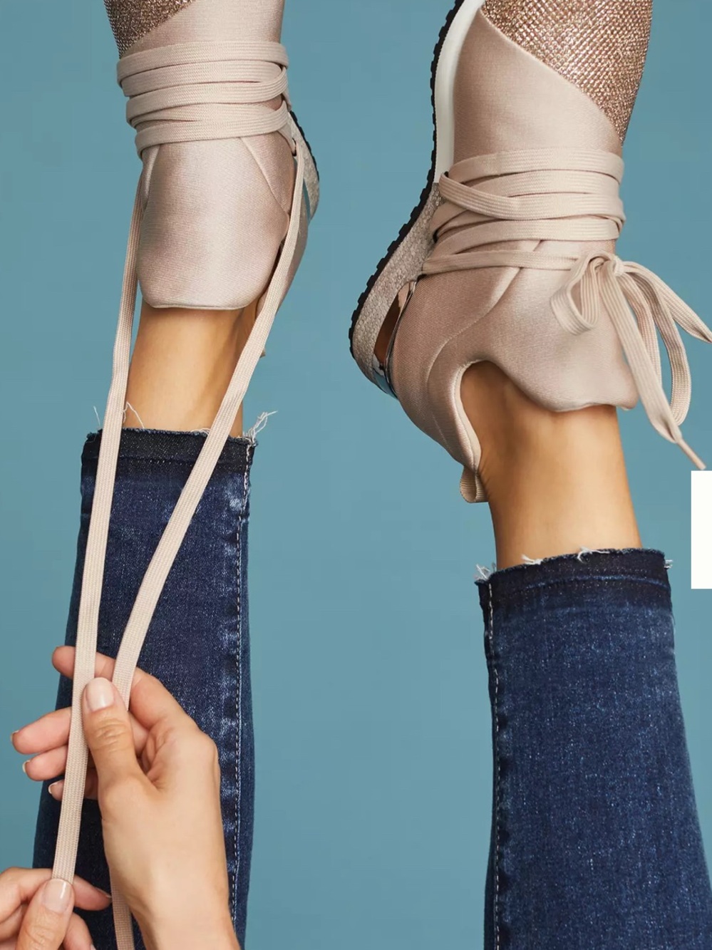TOP Moda Blush Pink Satin Lace-Up Sneakers